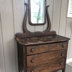 Antique Dresser With Mirror 