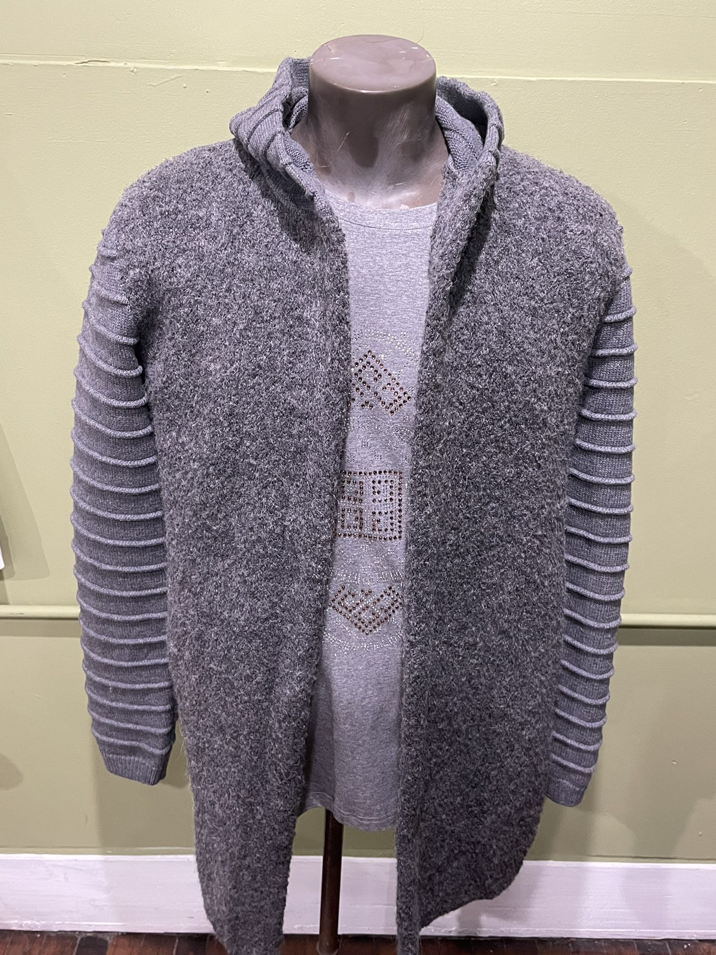 Lavane Sweater Jacket Gray Hoodie Regular Fit