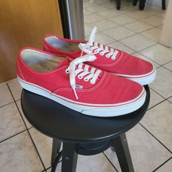 Red Vans sneakers
