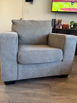 Gray accent chair