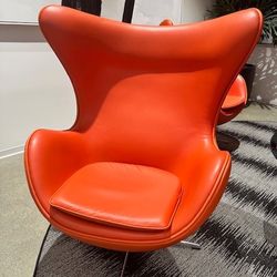 Arne Jacobsen Egg Chairs – Burnt Orange Leather (5 Available) – $500 Each (Must Go by May 1)