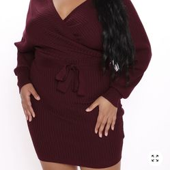 Sweater Dress burgundy