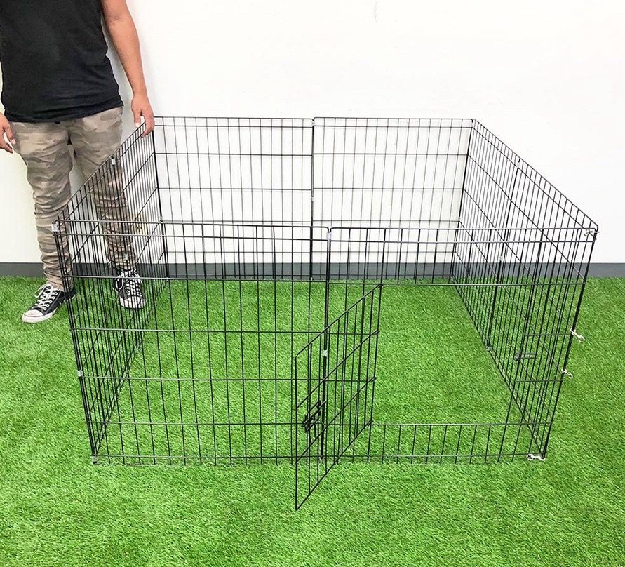 (New) $39 Small 24” Tall Dog Pet Playpen Fence Gate 8-Panels X (24” Tall X 24” Wide)
