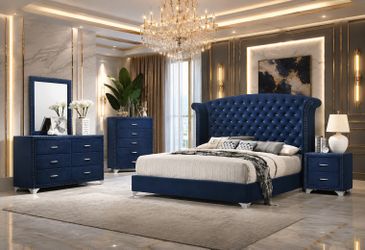 BLUE FABRIC BEDROOM SET 😍💙💯