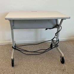 Wheeled Electronics Cart With Power Receptacle