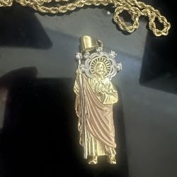 14k Gold San Judas Pendant
