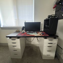 IKEA Desk With Alex Drawers 