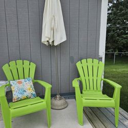 Patio Chairs & Umbrella 