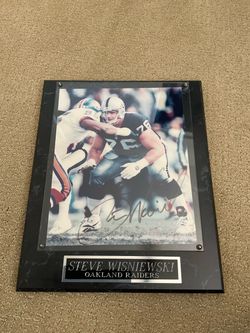 Steve Wisniewski Oakland Raiders Signed Photo Plaque Auto 8x Pro Bowl OL