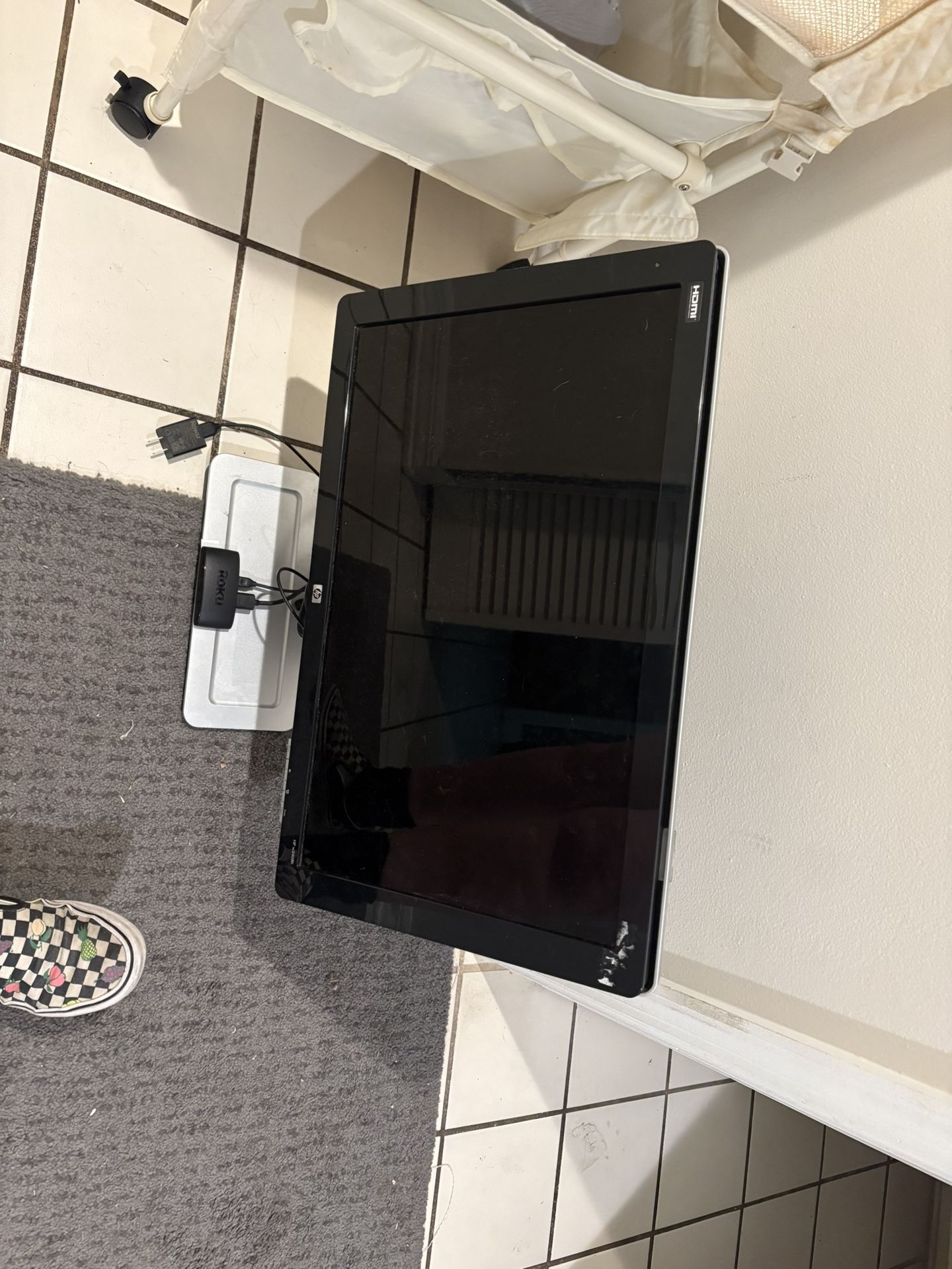computer/tv monitor + roku device