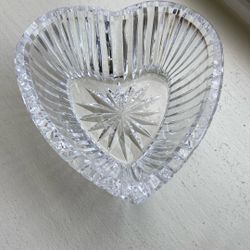 Heart Shaped Waterford Crystal Candy Dish- Marked 