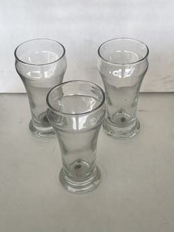 (80)Coke Cola Shaped 7oz Clear Juice Glasses In Box
