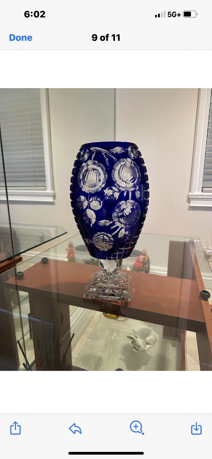 Beautiful Hand Cut Cobolt Crystal