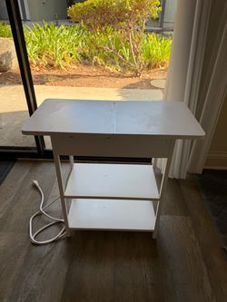 White Side Table with Two Shelves