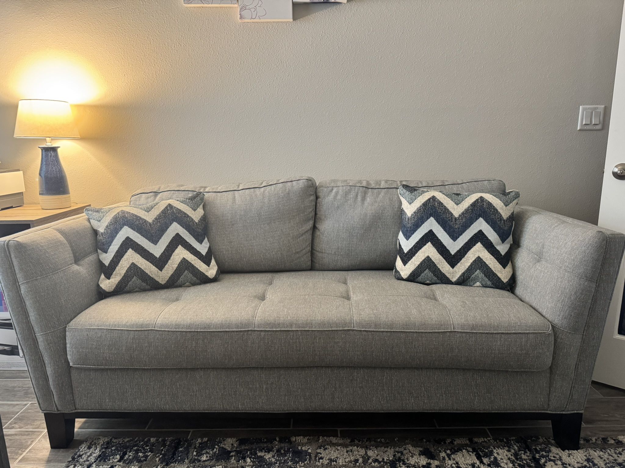 Bluestone Sofa With Decor Pillows 
