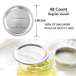 48 Pcs Canning Lids Regular Mouth (ONLY LID ‘S INSERTS )