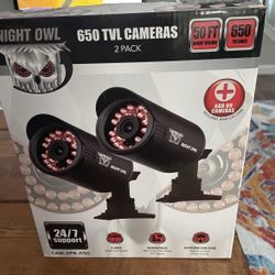 REDUCED NEW 2 Pack of Night Owl  650 TVL Black Cameras $25