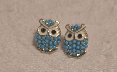 Beaded Owl Stud Earrings