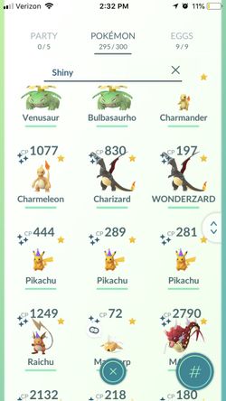 EXTREMELY rare Pokemon go lv30 Mystic acc, shiny party hat pikachu/raichus  + 46 shinies in total for Sale in Windermere, FL - OfferUp