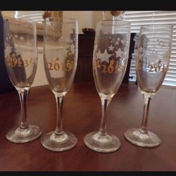 Set Of Four 2013 Glass Flutes