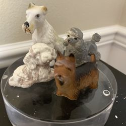 Set of 4 Vintage Porcelain Dog Figurines