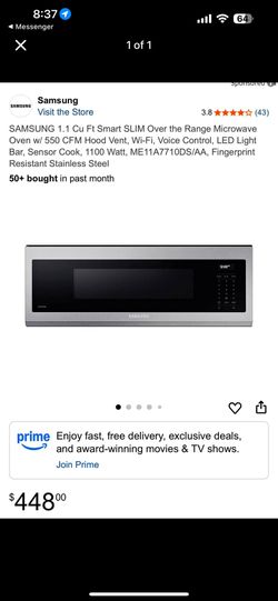Samsung Over Rang Microwave 