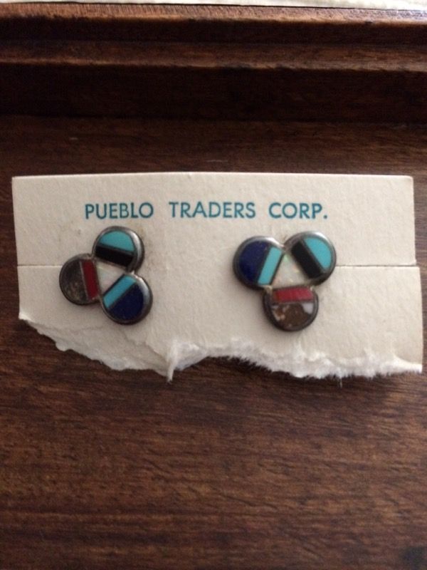 Zuni Inlay w./ Sterling Silver Posts