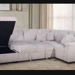 New! Super Comfy Large Sofa Sectional With Sleeper !!! + Storage !! 
