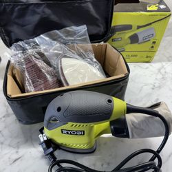 1.2 Amp Corded 5.5 in. Corner Cat Sander with Dust Bag, Storage Case, and Extra 9-Piece 5-1/2 in. Corner Cat Sand Paper