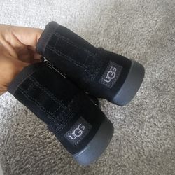 Ugg Girls Toddler Classic II Comfort Boots Suede Black Shearling Lined Slip On 6

