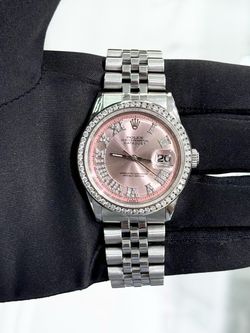 Authentic Rolex Datejust 36mm Pink Dial Natural Diamond
