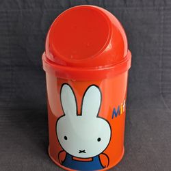Retro Vintage Miffy Mini Flip Top Tin Desktop Trash Bin Garbage Can Dust Box