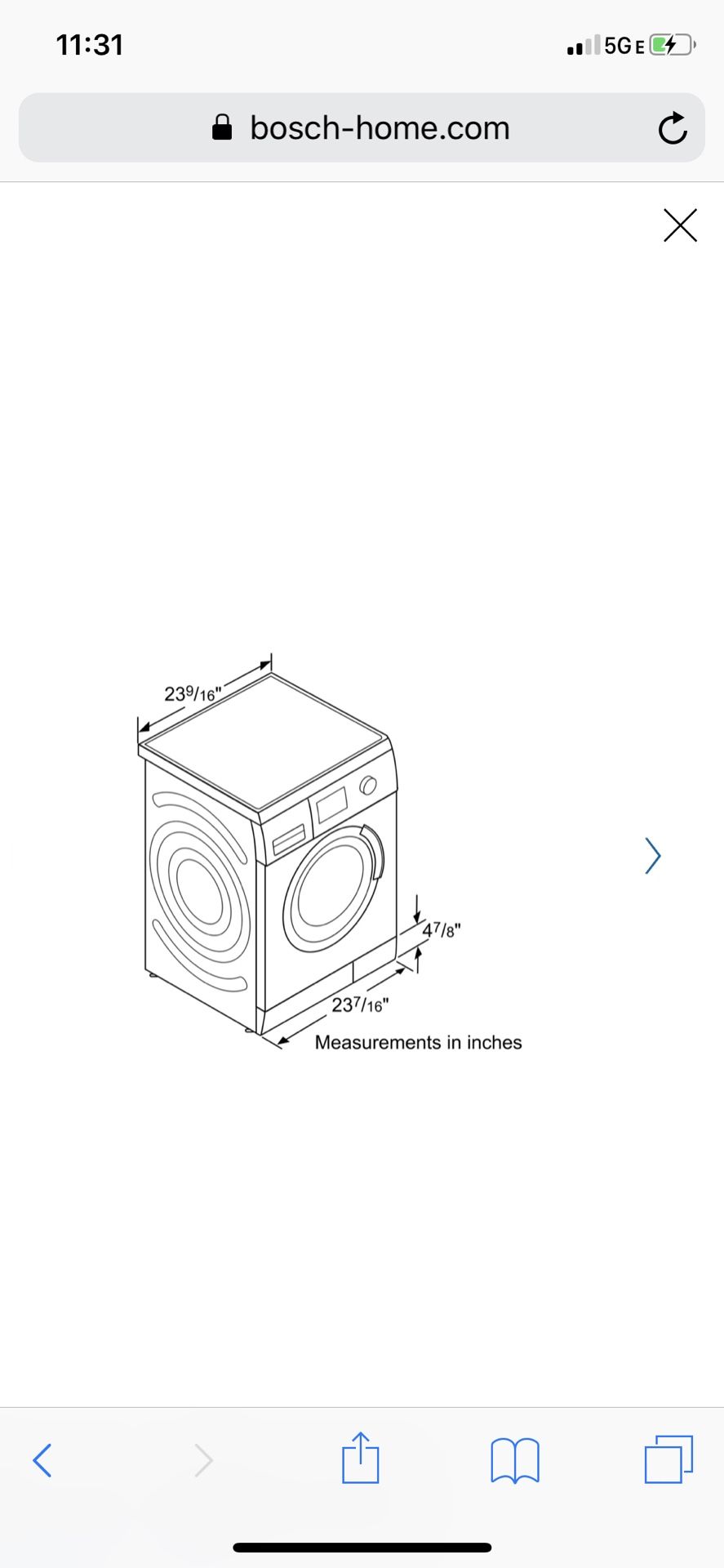 BOSCH Axxis 24" Stackable WASHING MACHINE and VENTLESS DRYER