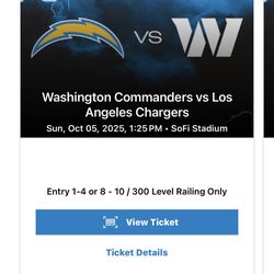 Chargers Vs Washington Tickets