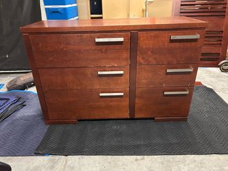 6-Drawer Wood Dresser and 3 stage crib, toddler, full size bed. -used!