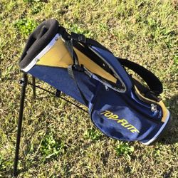 Top-Flite Junior Golf Stand Bag Blue Yellow 3-Way Divider Kids Carry Bag
