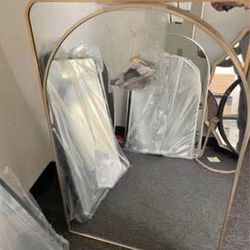 New 24"x36" Gold Arched Bathroom Mirror - Wall Mirror for Bathroom, Metal Frame Vanity Mirror