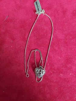 Sterling Silver Open Heart Necklace