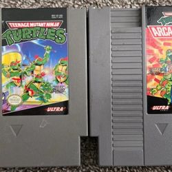 NINTENDO NES: TEENAGE MUTANT NINJA TURTLES & TEENAGE MUTANT NINJA TURTLES II THE ARCADE GAME