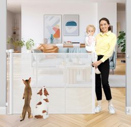 55" Wide x 33" Tall Mesh Dog Gate for Indoor & Outdoor