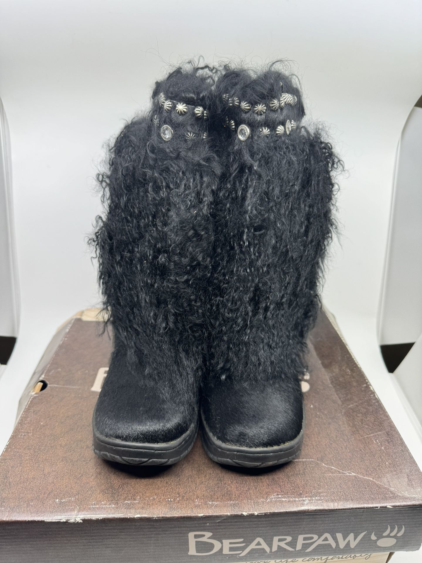 Bearpaw Boetis Black Fur Fashion Boots