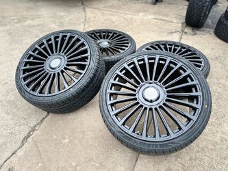 Range Rover Gloss Black Wheels with Tires Set of 4