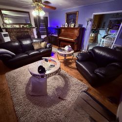 Black Couch And Big Chair