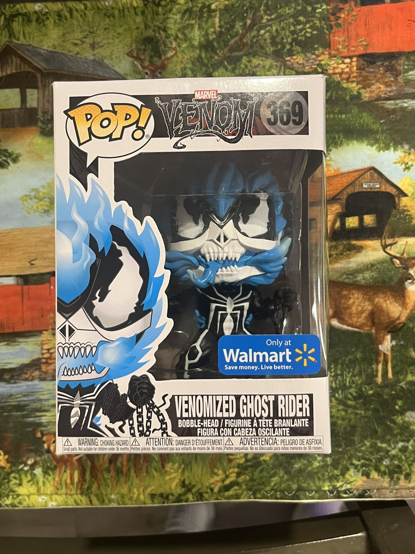 Rare Funko POP 369- Blue Venomized Ghost Rider 