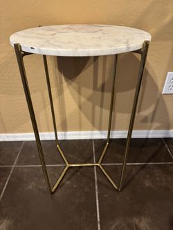 Beautiful Marble And Gold Side Table