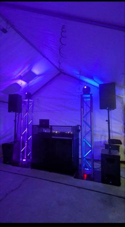 DJ PA Speaker and Lighting Truss Setup