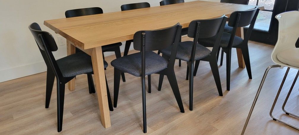 Ikea Lisabo Birch Wood Dining Chairs Black