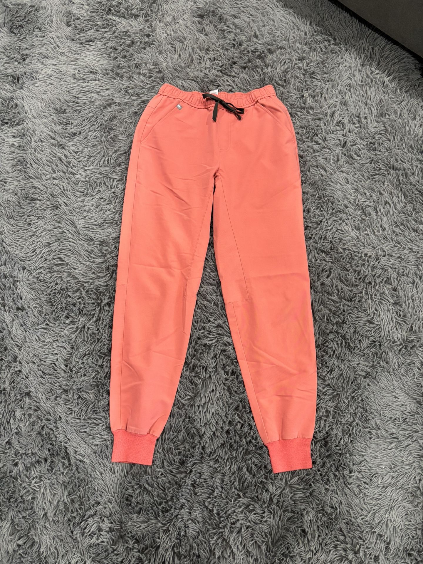 Small FIGS Hot Coral scrub jogger Pants