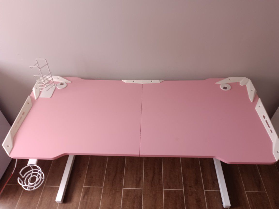 Pink And White Gaming Desk