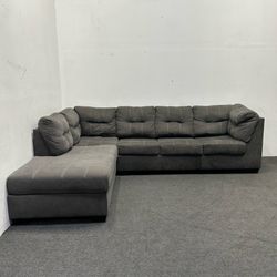 Ashley 2PC Sleeper Sectional Couch - Grey L-Shape Sofa | Retail $1400, Yours $600